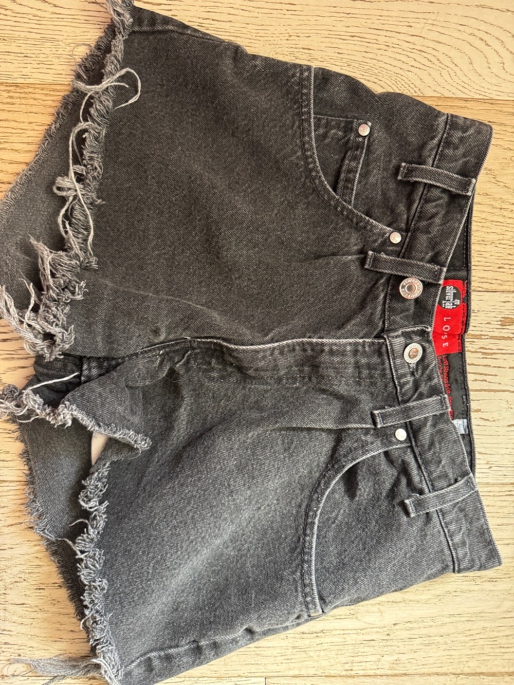 Levi's Black High Waist Distressed Denim Shorts